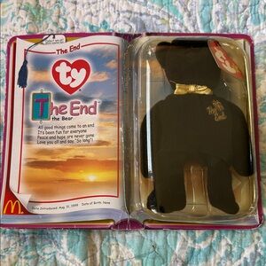 Ty The End Bear - Black with Gold Accents